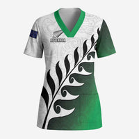 Custom New Zealand Football Scrub Top Go Aotearoa LT05 Adult Green - Polynesian Pride