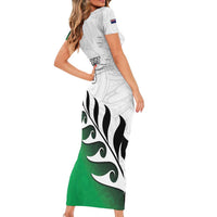 Custom New Zealand Football Short Sleeve Bodycon Dress Go Aotearoa LT05 - Polynesian Pride