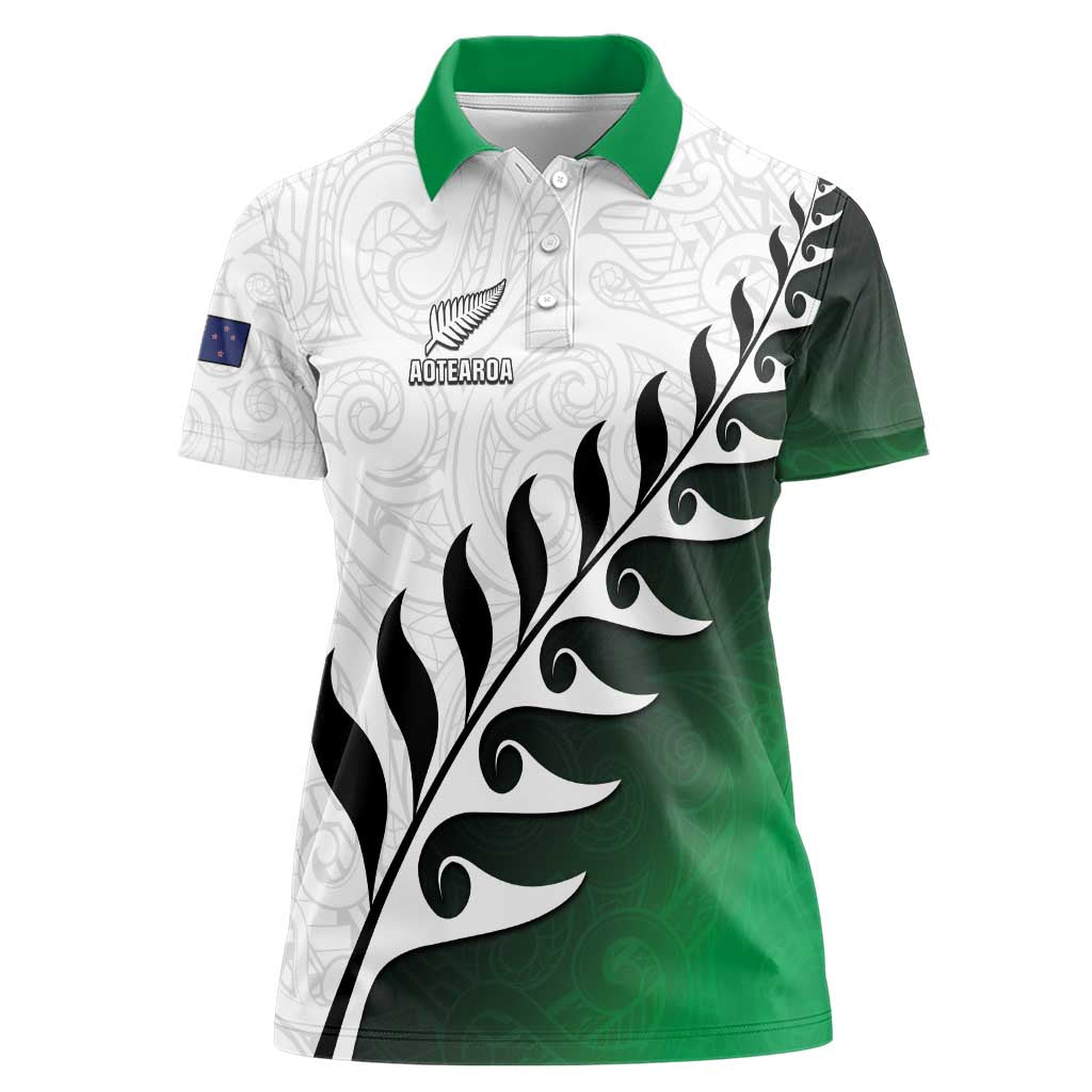 Custom New Zealand Football Women Polo Shirt Go Aotearoa LT05 Female Green - Polynesian Pride