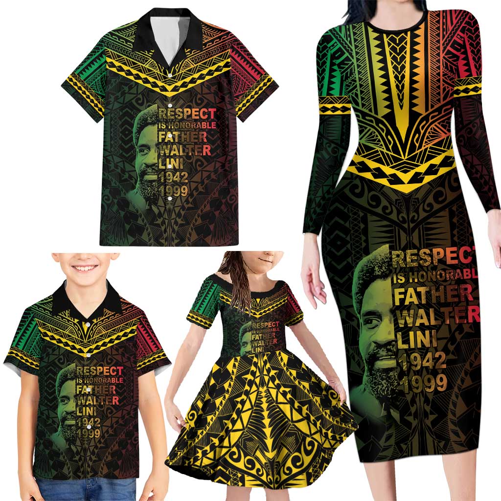 Happy Vanuatu Father Lini Day Family Matching Long Sleeve Bodycon Dress and Hawaiian Shirt LT05 - Polynesian Pride
