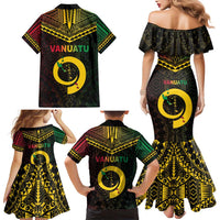 Happy Vanuatu Father Lini Day Family Matching Mermaid Dress and Hawaiian Shirt LT05 - Polynesian Pride