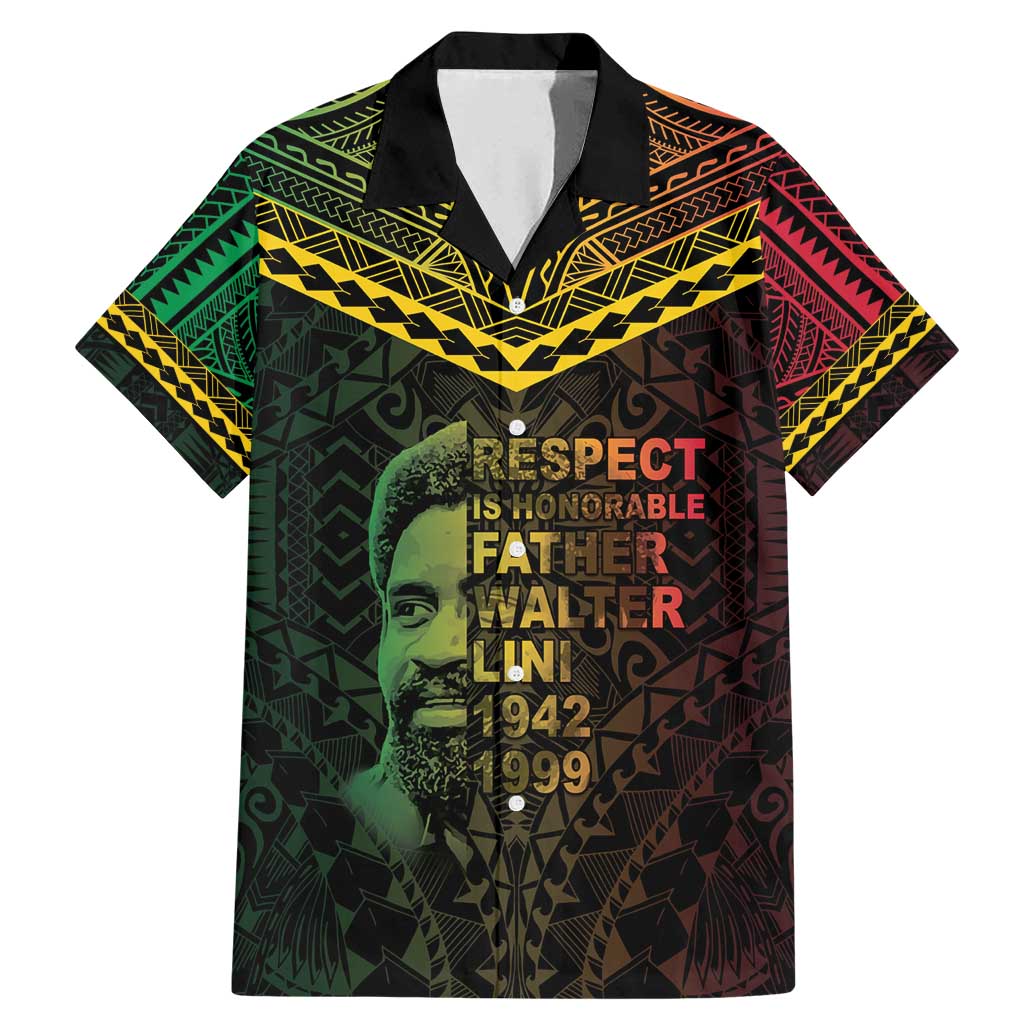 Happy Vanuatu Father Lini Day Family Matching Mermaid Dress and Hawaiian Shirt LT05 Dad's Shirt - Short Sleeve Black - Polynesian Pride