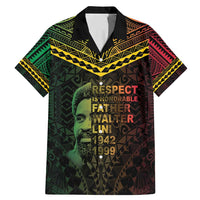 Happy Vanuatu Father Lini Day Family Matching Mermaid Dress and Hawaiian Shirt LT05 Dad's Shirt - Short Sleeve Black - Polynesian Pride