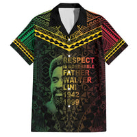 Happy Vanuatu Father Lini Day Family Matching Off The Shoulder Long Sleeve Dress and Hawaiian Shirt LT05 Dad's Shirt - Short Sleeve Black - Polynesian Pride
