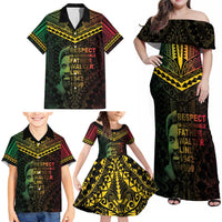 Happy Vanuatu Father Lini Day Family Matching Off Shoulder Maxi Dress and Hawaiian Shirt LT05 - Polynesian Pride