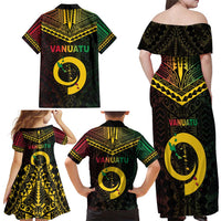 Happy Vanuatu Father Lini Day Family Matching Off Shoulder Maxi Dress and Hawaiian Shirt LT05 - Polynesian Pride