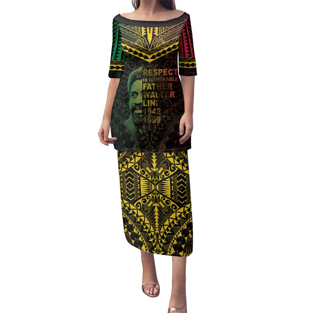 Happy Vanuatu Father Lini Day Family Matching Puletasi and Hawaiian Shirt LT05 Mom's Dress Black - Polynesian Pride