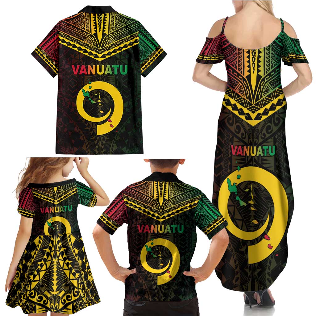 Happy Vanuatu Father Lini Day Family Matching Summer Maxi Dress and Hawaiian Shirt LT05 - Polynesian Pride