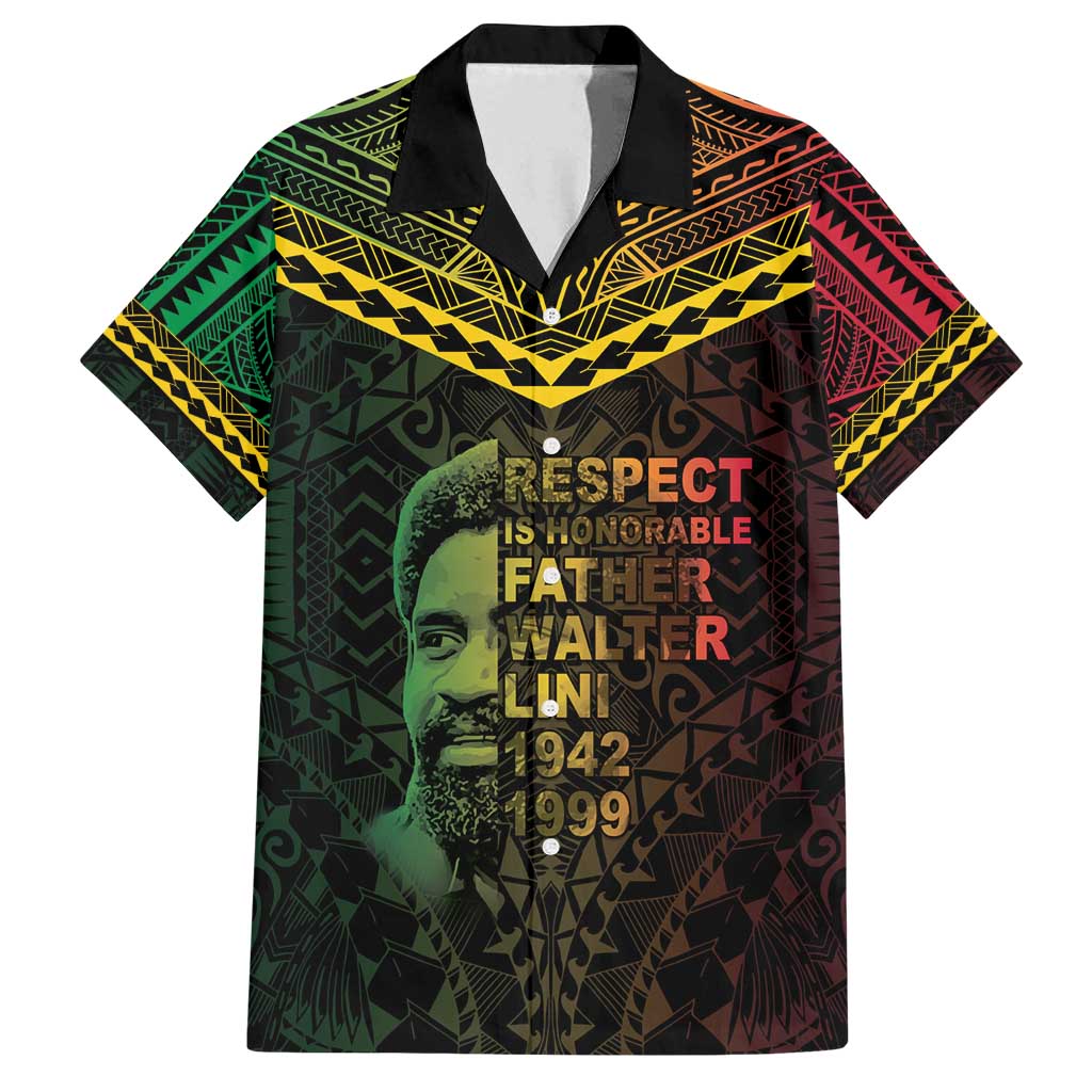 Happy Vanuatu Father Lini Day Family Matching Summer Maxi Dress and Hawaiian Shirt LT05 Dad's Shirt - Short Sleeve Black - Polynesian Pride