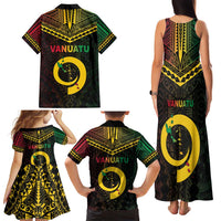 Happy Vanuatu Father Lini Day Family Matching Tank Maxi Dress and Hawaiian Shirt LT05 - Polynesian Pride