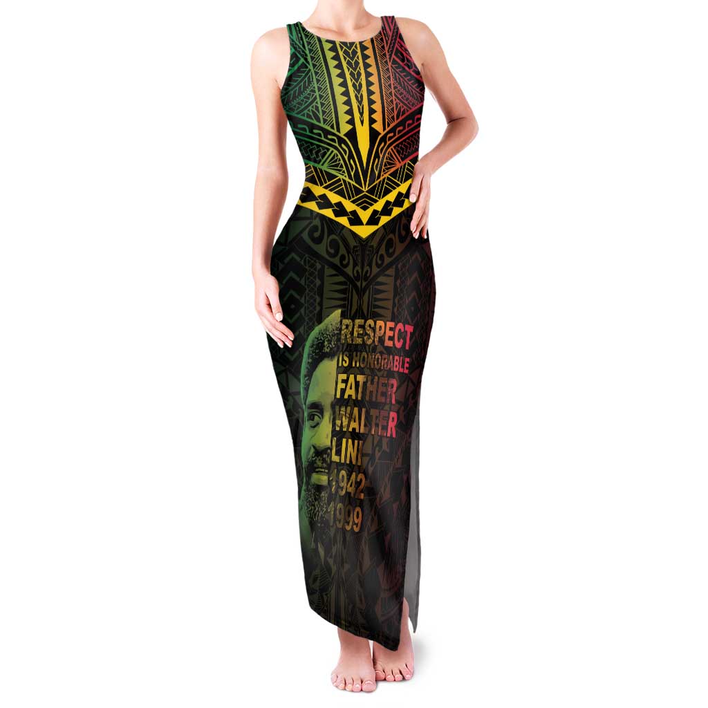 Happy Vanuatu Father Lini Day Family Matching Tank Maxi Dress and Hawaiian Shirt LT05 Mom's Dress Black - Polynesian Pride