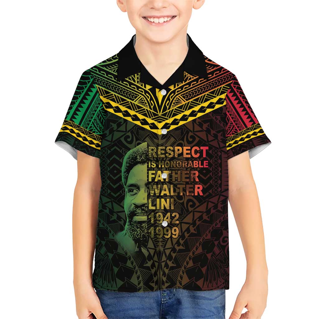 Happy Vanuatu Father Lini Day Kid Hawaiian Shirt LT05 Kid Black - Polynesian Pride