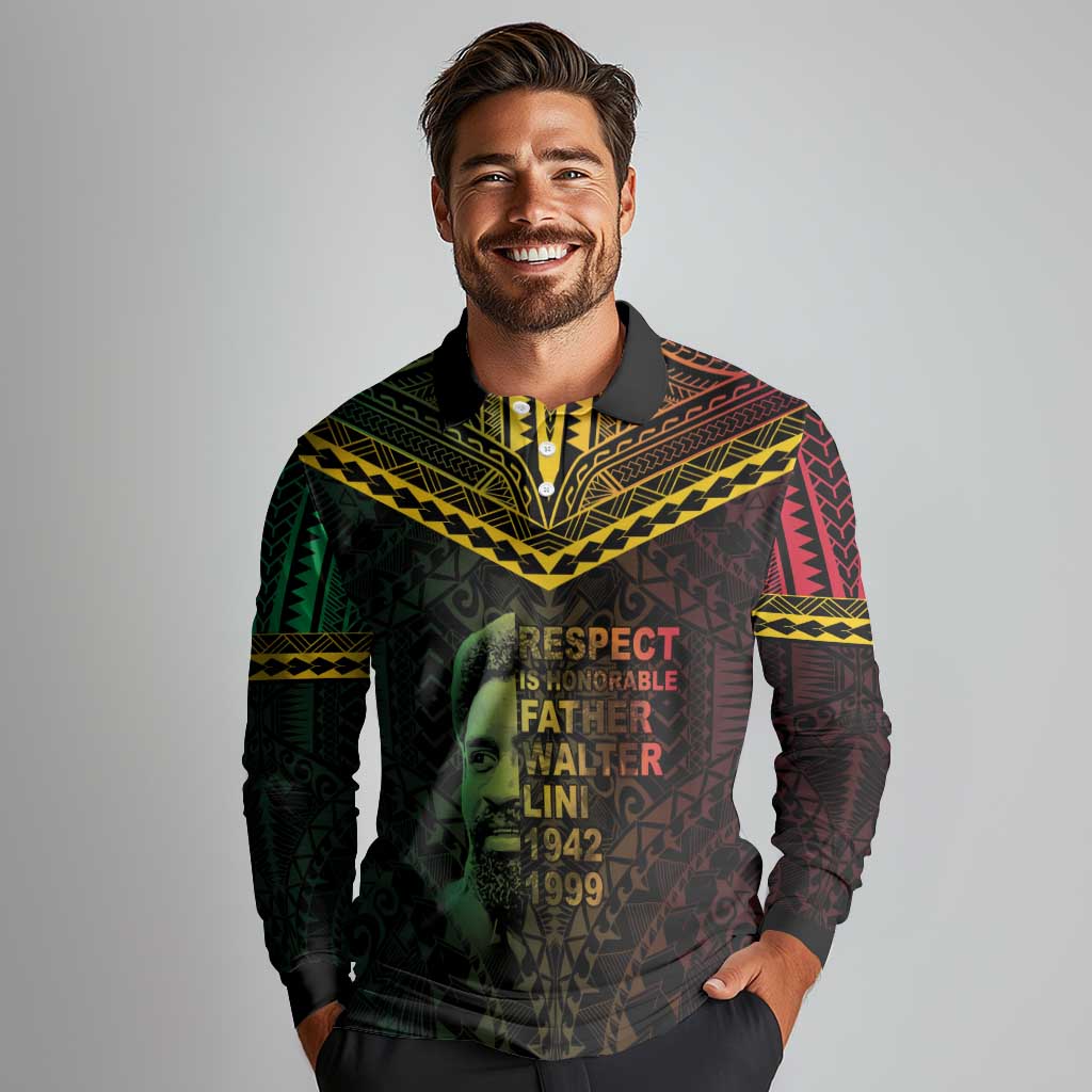 Happy Vanuatu Father Lini Day Long Sleeve Polo Shirt
