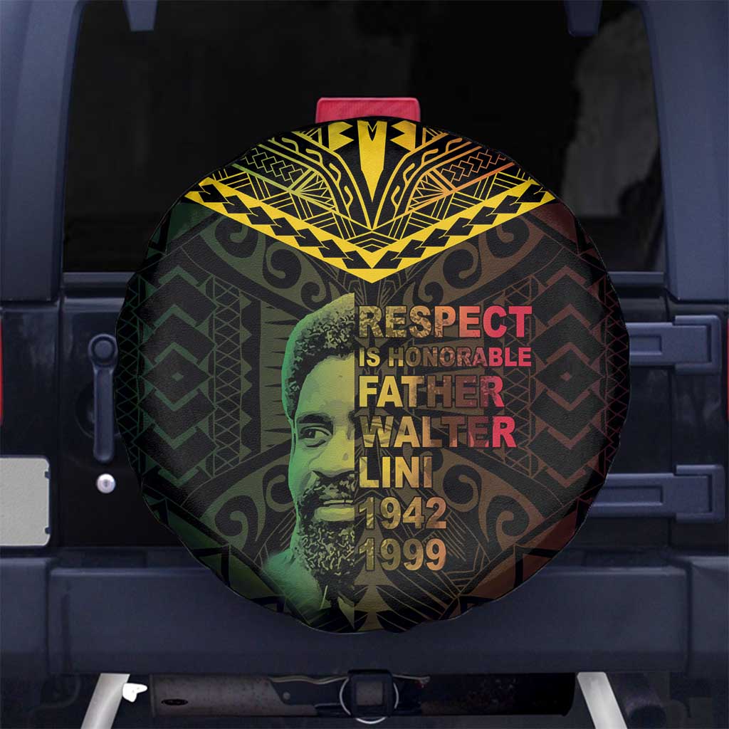 Happy Vanuatu Father Lini Day Spare Tire Cover LT05 No hole Black - Polynesian Pride