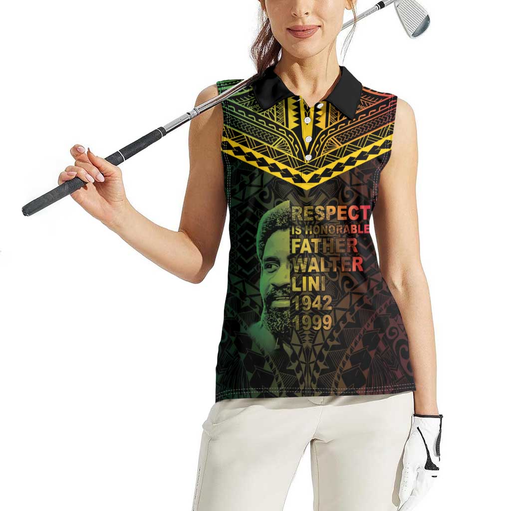Happy Vanuatu Father Lini Day Women Sleeveless Polo Shirt