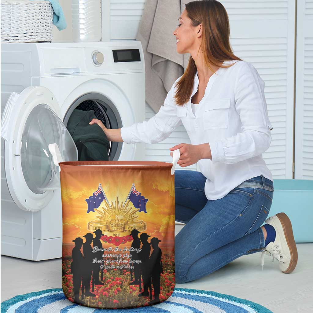 ANZAC Day Laundry Basket Remembrance Tribute Soldiers And Poppy Field