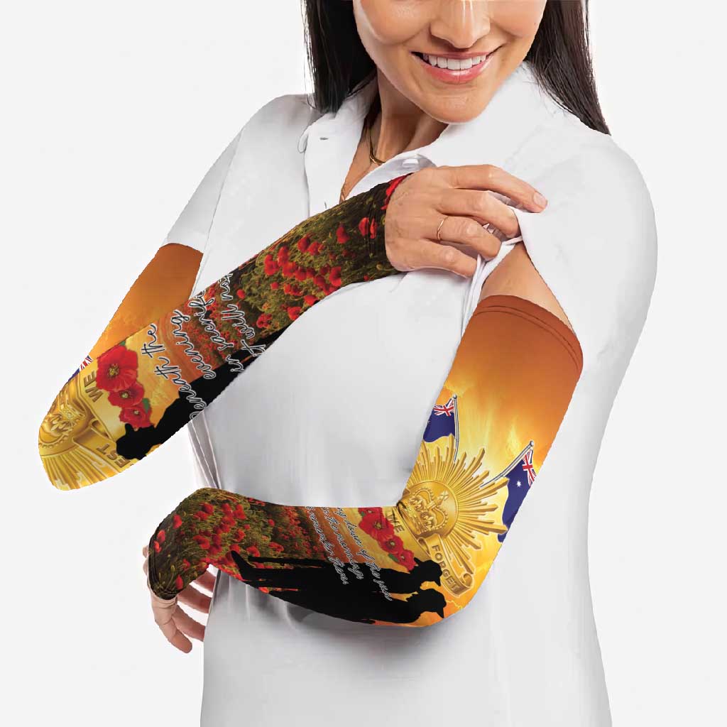 ANZAC Day Arm Sleeves Remembrance Tribute Soldiers And Poppy Field