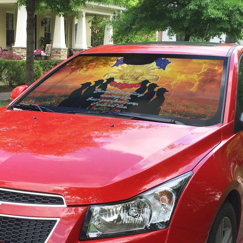 ANZAC Day Auto Sun Shade Remembrance Tribute Soldiers And Poppy Field