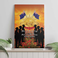 ANZAC Day Canvas Wall Art Remembrance Tribute Soldiers And Poppy Field
