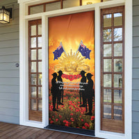 ANZAC Day Door Cover Remembrance Tribute Soldiers And Poppy Field