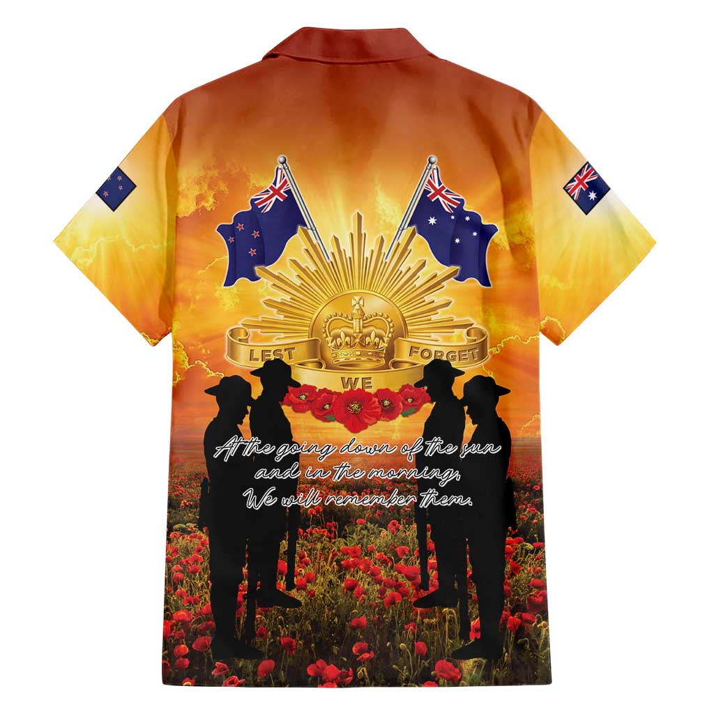 ANZAC Day Family Matching Puletasi and Hawaiian Shirt Remembrance Tribute Soldiers And Poppy Field LT05 - Polynesian Pride