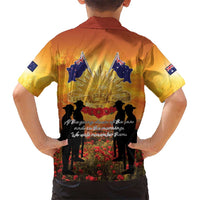 ANZAC Day Family Matching Short Sleeve Bodycon Dress and Hawaiian Shirt Remembrance Tribute Soldiers And Poppy Field LT05 - Polynesian Pride