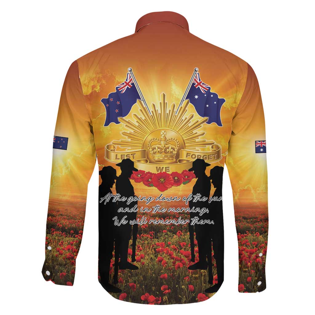 ANZAC Day Family Matching Tank Maxi Dress and Hawaiian Shirt Remembrance Tribute Soldiers And Poppy Field LT05 - Polynesian Pride