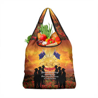 ANZAC Day Grocery Bag Remembrance Tribute Soldiers And Poppy Field LT05 1-pack One Size Orange - Polynesian Pride