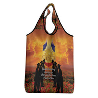 ANZAC Day Grocery Bag Remembrance Tribute Soldiers And Poppy Field LT05 - Polynesian Pride