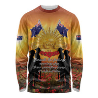 ANZAC Day Long Sleeve Shirt Remembrance Tribute Soldiers And Poppy Field