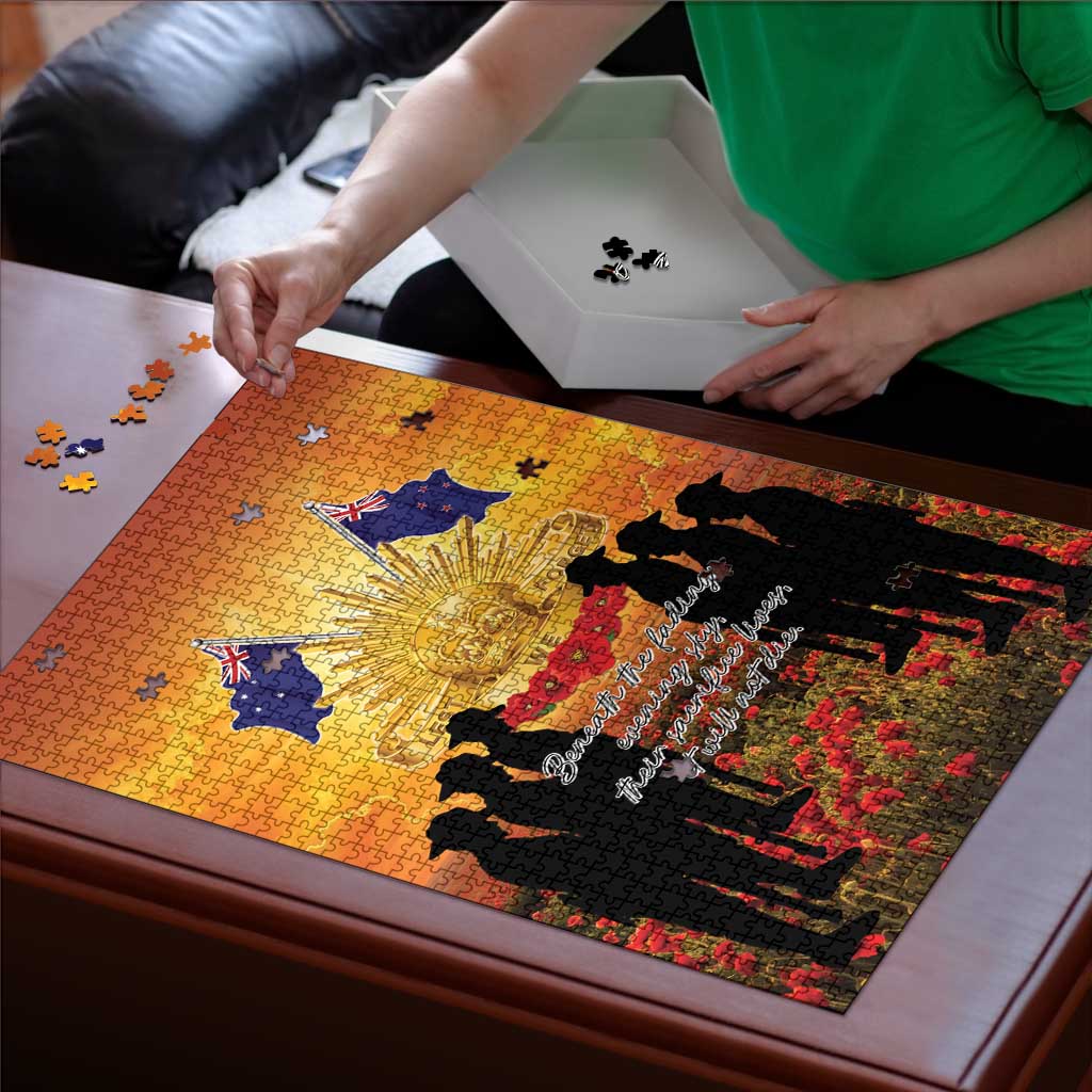ANZAC Day Puzzle Remembrance Tribute Soldiers And Poppy Field