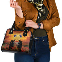 ANZAC Day Shoulder Handbag Remembrance Tribute Soldiers And Poppy Field