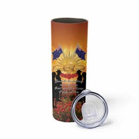 ANZAC Day Skinny Tumbler Remembrance Tribute Soldiers And Poppy Field LT05 - Polynesian Pride