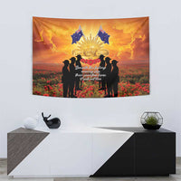 ANZAC Day Tapestry Remembrance Tribute Soldiers And Poppy Field