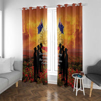 ANZAC Day Window Curtain Remembrance Tribute Soldiers And Poppy Field