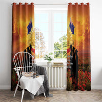 ANZAC Day Window Curtain Remembrance Tribute Soldiers And Poppy Field