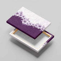 Hawaii Hibiscus Flowers Canvas Wall Art Purple Polynesian Pattern