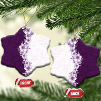 Hawaii Hibiscus Flowers Ceramic Ornament Purple Polynesian Pattern