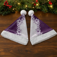 Hawaii Hibiscus Flowers Christmas Santa Hat Purple Polynesian Pattern
