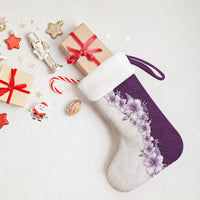 Hawaii Hibiscus Flowers Christmas Stocking Purple Polynesian Pattern