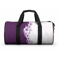 Hawaii Hibiscus Flowers Duffle Bag Purple Polynesian Pattern