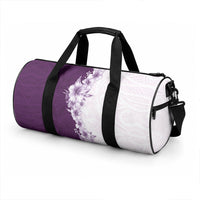 Hawaii Hibiscus Flowers Duffle Bag Purple Polynesian Pattern
