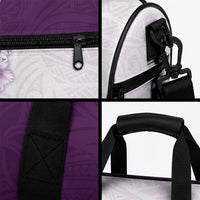 Hawaii Hibiscus Flowers Duffle Bag Purple Polynesian Pattern