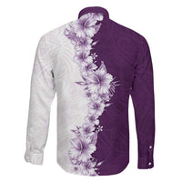 Hawaii Hibiscus Flowers Family Matching Mermaid Dress and Hawaiian Shirt Purple Polynesian Pattern LT05 - Polynesian Pride