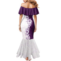 Hawaii Hibiscus Flowers Family Matching Mermaid Dress and Hawaiian Shirt Purple Polynesian Pattern LT05 - Polynesian Pride