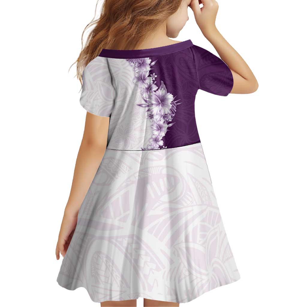 Hawaii Hibiscus Flowers Family Matching Summer Maxi Dress and Hawaiian Shirt Purple Polynesian Pattern LT05 - Polynesian Pride