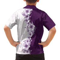 Hawaii Hibiscus Flowers Hawaiian Shirt Purple Polynesian Pattern