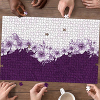 Hawaii Hibiscus Flowers Puzzle Purple Polynesian Pattern