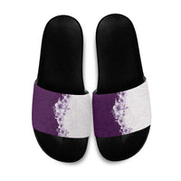 Hawaii Hibiscus Flowers Slide Sandals Purple Polynesian Pattern