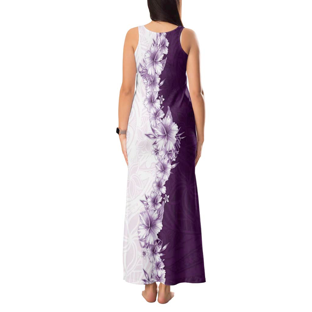 Hawaii Hibiscus Flowers Tank Maxi Dress Purple Polynesian Pattern LT05 - Polynesian Pride